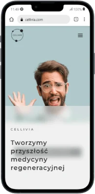 Strona Cellivia — widok na telefonie