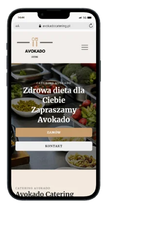 Strona Avokado — widok na telefonie