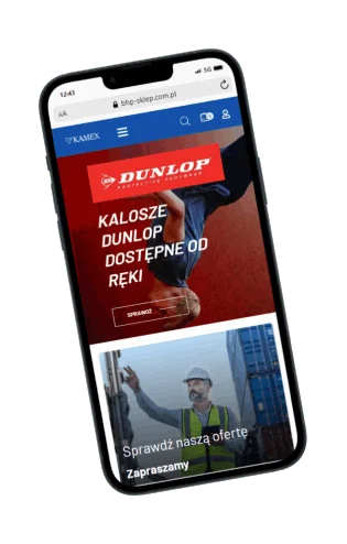 Sklep BHP — widok na telefonie