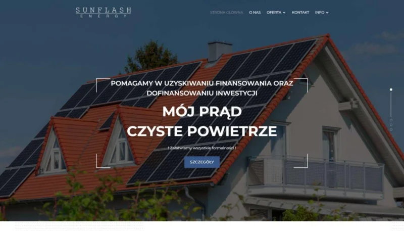 Strona Sunflash — ekran główny oferty